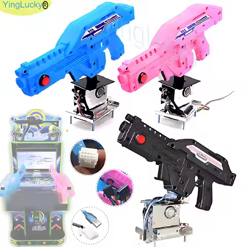 Arcade Solenoid Valve Gun Usb Connector Digital Vibration Firepower Aliens War Simulated Shoot Machi