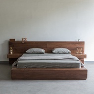 {SG Sales} Tatami Bed Nordic and Japanese Style Full Solid Wood Bed Double Bed Simple Modern Storage Bed Bed Frame with Drawer Single/Queen/King Bed