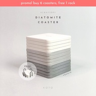 KOTO AlwaysDry Diatomite Coaster Coaster/ Plant/ - Square