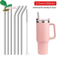 ESPOIR 1Pcs Stainless Steel Straws, Silver Straight Bent Cup Straw,  Drinking Reusable 6mm 8mm Replacement Straw for  30oz 40oz Tyeso Cup