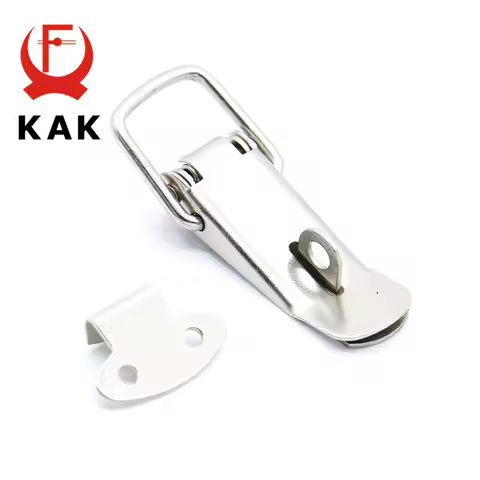 KAK J106 Cabinet Boxes Spring Loaded Latch Catch Toggle Locks Hasp 27*63 Iron Hasp For Sliding Door 