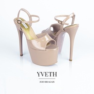 Jojo Bragais Yveth Nude-Glossy 6.5-Inch High Heels | Pageant Heels | Platform Heels