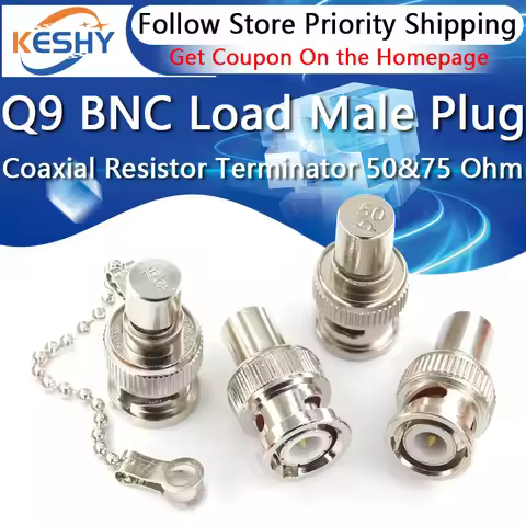 1-10PCS Q9 BNC Loads Male Plug Coaxial Brass Resistor Terminator Dummy BNC Load Impedance 50 Ohm&75 