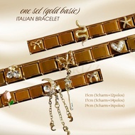 1 SET ITALIAN CHARM PREMIUM BRACELET (GOLD BASIC)