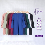 KARDIGAN MUSLIMAH PLUSSIZE 10 WARNA KOCEK KIRI KANAN Cardigan Cangkuk Tangan Lepas HADA SET A by Ger