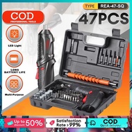 47PCS Cordless Electric Screwdriver Drill 47 pcs 4.8V Rechargeable Screwdriver Tools Deformable Dril