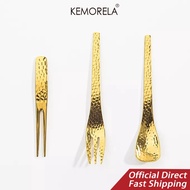 KEMORELA 304 Stainless Steel Dessert Coffee Stirring Teaspoon New Metal Spoon Cake Fruit Fork Tablew