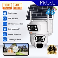 Mdudu Solar 10MP CCTV Camera Dual Lens 4G Sim Card Solar Powered Battery Outdoor Waterproof Wireless