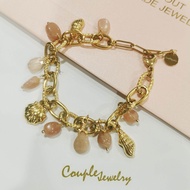 COUPLE​ JEWELRY​ สร้อยข้อมือแสตนเลส​ ชาร์มจี้หินมงคล