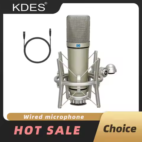 KDES AI XLR Condenser Microphone Professional Cardioid Studio Mic for Recording Podcasting Voice Ove