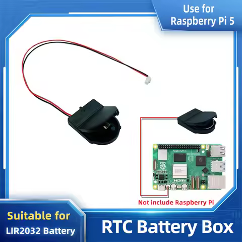 Raspberry Pi 5 RTC Battery Box Real Time Clock Holder for RPI 5 Pi5 (Not include CR2032 Battery)