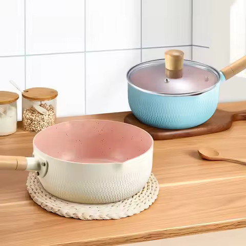 GIYOCA Nonstick Sauce Pan with Glass Lid, Butter Warmer, Induction Compatible Cookware, Healthy Cook