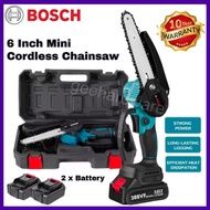 Bosch Cordless Chainsaw 6 Inch Mini Chainsaw Gergaji Elektrik 388vf battery Electric Saw Gergaji Pokok 电锯