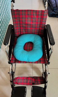 ALLWAY輪椅 红色格仔 二手出售 新浄少用穩陣可摺 送籃色坐墊一個
