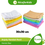 Anjoly Baby Towels Handkerchief Towels Size 30x30 cm 1 Dozen (12pcs) 1 Color