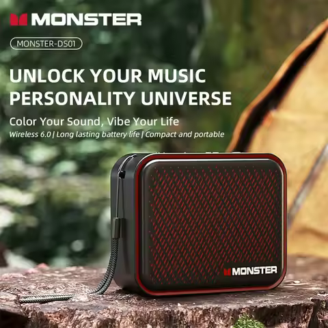 Monster DS01 Outdoor Portable Wireless Speaker BT V6.0 IP67 Waterproof 1500mAh High Fidelity Mini Su