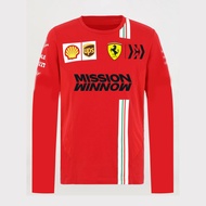 2026 new F1 men's and women's long sleeved T-shirt+F1 Ferrari team jersey, F1 team T-shirt men's and