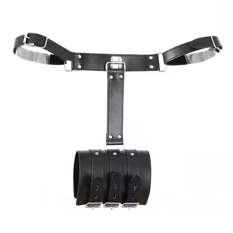 PU Leather BDSM Restraints Set β Behind Back Handcuffs & Collar, Ideal for Slave Training, SM Toys f