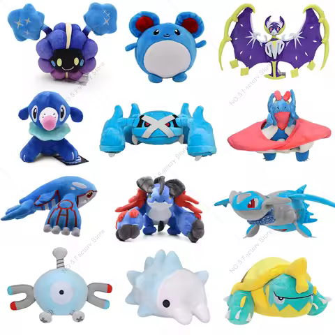 12 Style Cartoon Plush Toys Metagross Lunala Kyogre Magnemite Snom Anime Character Stuffed Plush Dol