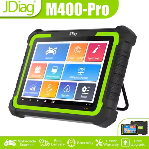 JDiag M400pro Motorcycle Obd2 Scanner:Ecu Coding Abs Bleeding Throttle Reset 20+ Functions 4-Core,Fu
