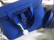 Hermes Halzan 25 verso bag 拼色藍色金扣袋 (bleu royal/bleu saphir)  ghw gold hardware brand new 全新正貨