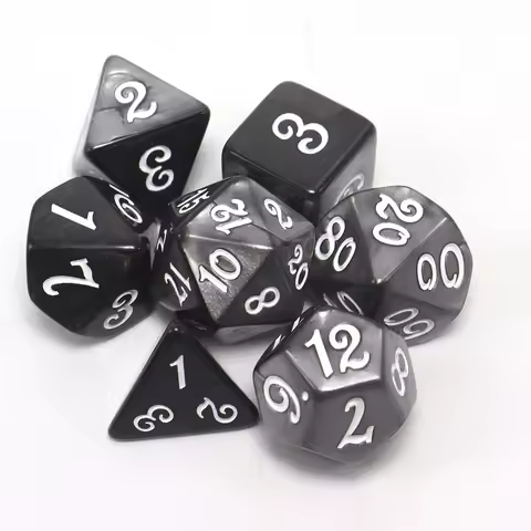 Classic Black and Grey Game Dice Polyhedral Game Dice Board Game Dice Board Game Dice Role-Playing D