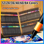Acrylic Marker Pen Set Box-packed Coloring Set Color Pen Painting Highlighter Pen Set Art Supplies