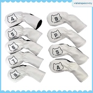 [WishshopelxnMY] 9pcs Golf Club Covers, Premium PU Leather Covers Set for All Wood Clubs, No.4 / 5 / 6 / 7 / 8 / 9/ P / S / A