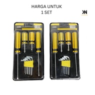 9-piece L-Wrench Screwdriver Tool Set Socket Wrench Set/