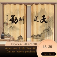 NEW Bamboo Curtain Door Curtain Folding Sliding Door Household Bedroom Simple Door Living Room Partition Curtain Shop