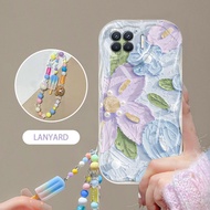 Vrqr cho Oppo A73 2020 F17 A93 2020 F17 Pro reno4 f reno4 Lite Kem gợn sóng mô hình hoa ngọc trai ke