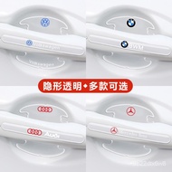 Car Door Handle Bowl Screen Protector Car Door Handle Stickers Invisible See through Handle Door Side Bumper Strip Scrat