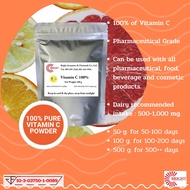 วิตามินซีผง วิตามินซี100% Ascorbic acid Vitamin C 100%  ขนาดบรรจุ  50 และ 500 กรัม