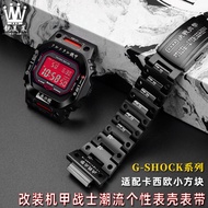 Suitable for Casio DW5600 Small Square GW-B5600 Modified Mecha Metal Case Stainless Steel Strap Accessories