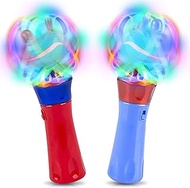 ArtCreativity, Red & Blue Light Up Orbiter Spinning Wands, Sensory Toys for Toddlers, Set of 2, 7" L
