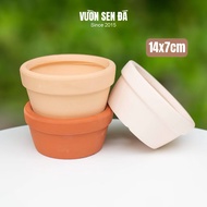 Terracotta pot 14x7cm - Stone lotus pot