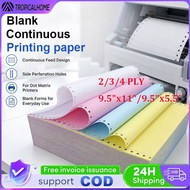 Dot Matrix Carbonless Paper 9.5"x11" / 9.5"x5.5" 2/3/4 PLY Continuous Forms Para sa Office Printing