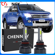 สำหรับ Ford Ranger T6 (1stGen) ปี 2012 - 2014 หลอดไฟหน้า LED 6000K 12V-24V สีขาวสว่าง Qty2 ชุดปลั๊กแ