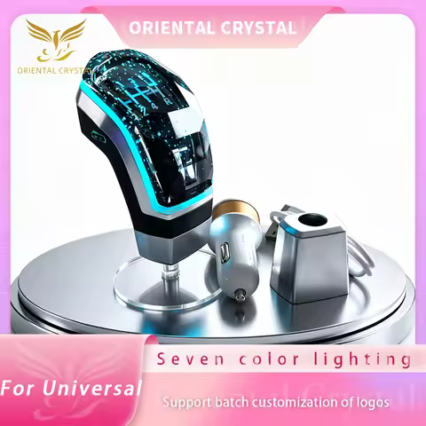 LED Seven Color Crystal Shift Knob For 5-Speed/6 Super 8-10-12MM Diameter Crystal LED Gear Head