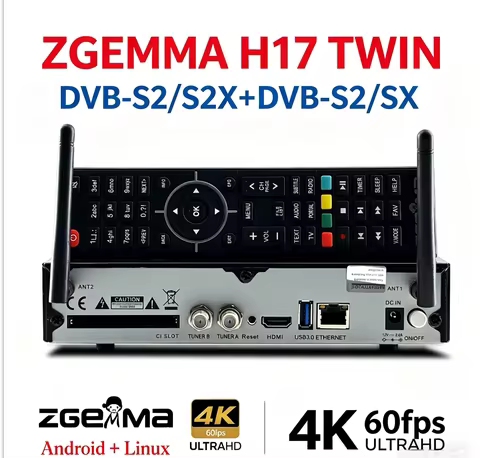 [Genuine] 2026 new arrival Zgemma H17 Twin Linux Enigma2 Dual-mode Satellite TV Receiver DVB-S2/S2X+