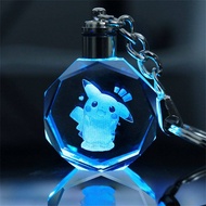 LGJGHJG Childrens Toy Kids Toys Pendant Eevee Togepi Jigglypuff Luminous Keychain Pokemon Keyring Cr