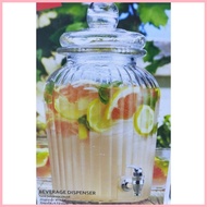 【Hot】 5 Liters Beverage Juice Jar Dispenser With Stand and 4pcs Mason Glass Jar With Lid and Straw