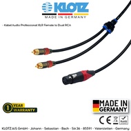 Original KLOTZ | Klotz 1x XLR Female to 2x RCA Cable - Code: (KLOTZ, GP, 1X XLR FE - 2X RCA)
