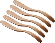 COLLBATH Wood Butter Knife 5pcs Butter Knife Cream Knife Jam Spreader Butter Spreader Mask Knife Japanese-style Bamboo Natural Wood