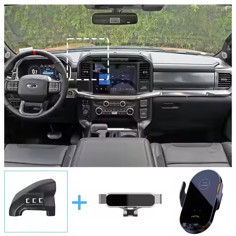 For Ford Raptor F150 F-150 2021 2022 2023 Car Phone Holder Wireless Charging Bracket Base Gravity St
