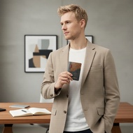 Baellerry Retro Color-Block Men's Short Wallet with Zipper Coin Pouch & Card Slots