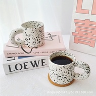 Ceramic mug, freckle mug, Korean cafe mug, minimalist room decoration