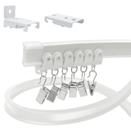 【Sell Well】 5M Flexible STRAIGHT Standard Bay Wall Mounted Window Curtain Track GLIDER Rail