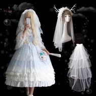 Lolita Palace Bow Headband Hair Accessories lolita Flower Wedding Veil Headdress Bornett Accessories