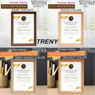 TRENY (Thicken photoframe)A4 Certificate or A3 Poster Wall Hanging Frame - Shattered-free , non breakable Frame with PVC sheet front cover Document / Certificate / Sijil / Portrait Picture Frame / bingkai foto tebal